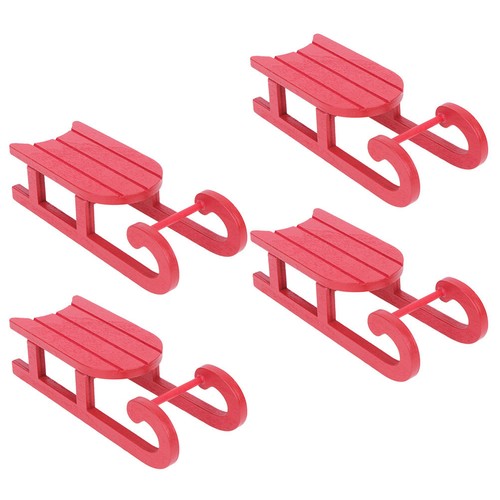 4pcs miniature wooden sled - 4pcs,