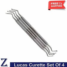 Surgical Lucas Bone Curettes Set Of 4 Cyst Removal Soft Tissue Removing Tools CE