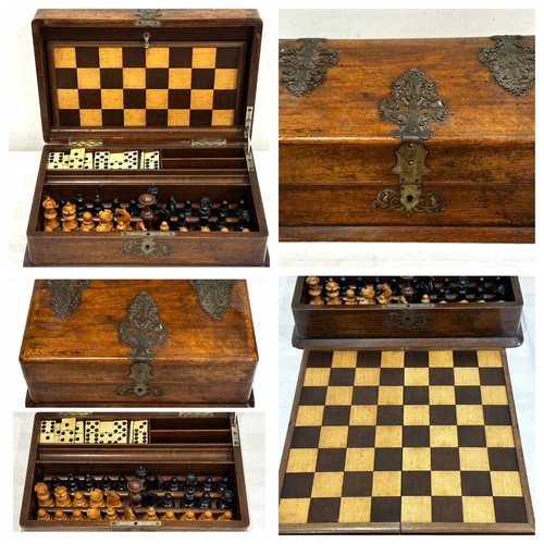 Victorian oak case - oak, games