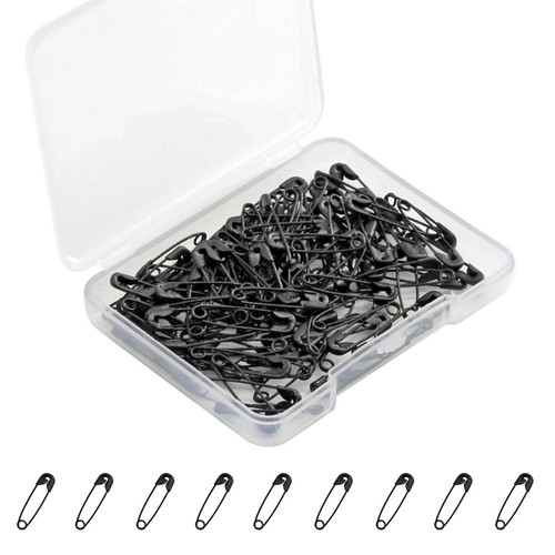 Black mini safety pins 0 - mini, 0.75