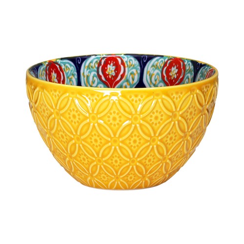 Yellow ceramic bowl - yellow,