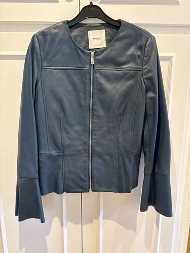 Mango women leather jacket - leather,