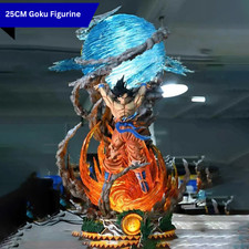 23cm Dragon Ball Z Goku Spirit Bomb LED Figure - Super Saiyan Action Statue