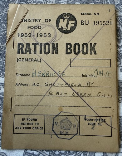 Post war ration - war, book