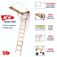 REDUCED/01 Optistep OLE Wooden 3-Section Folding Loft Ladder 60cm x 120cm