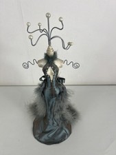  Mannequin Jewellery Holder Iridescent Blue Dress Gown Necklace Display Stand 