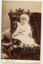 Girl in Antique Chair , Vintage Children Photo by Cooper , London ON Canada