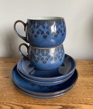 Denby Midnight Trio Tea Cups and saucers X2 Bundle
