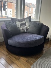 Large Swivel Cuddle Chair With Cushions