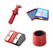 Snooker Cue Tip Repair Kit & Tip Clamp 50 Elk Master Tips 9mm 10mm【No Glue】