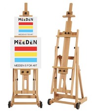 MEEDEN Studio H-Frame Easel -Adjustable Beech Wood Studio Art Easel, Natural