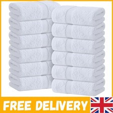 Cotton Hand Towels Bulk - 12 Pack, 40x68 cm, Extra Absorbent & Fast Drying