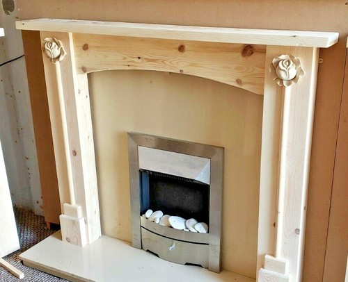 Flower design fire surround - fire,