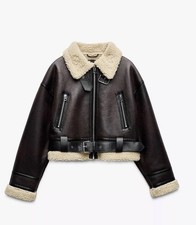 ZARA BROWN DOUBLE-FACED SHORT