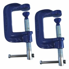 2Pc G Clamp Set 50mm (2") Small Heavy Duty Screw C Clamps for Wood & Metal Work