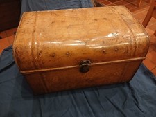 Vintage metal travel trunk