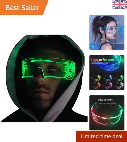 Futuristic led glasses with - led,
