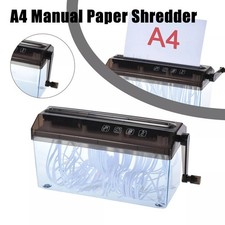 Mini Hand Shredder Personal Cross Cut Manual Paper Hand Cutting Home Office