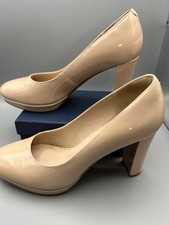 Clarks Narrative Nude Patent D Fit Court Shoes Uk 4.5 EU 37.5