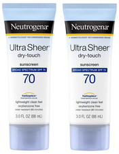 2 Pack Neutrogena Ultra Sheer Dry Touch SPF 70 Sunscreen Lotion 3oz Exp 08/2026+