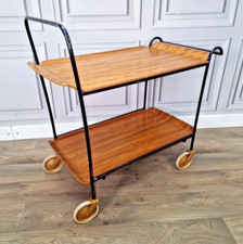 Vintage Danish Drinks Cocktail Trolley Tea Mid Century Modern Wood Scandinavian
