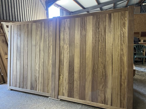 Wooden driveway gates iroko - wooden,