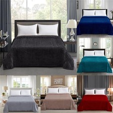 Luxury Chunky Cord Ribbed Throw Fluffy Ultra Soft Blankets Perfect For Sofa/Bed 