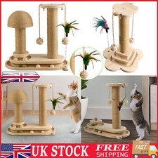 LARGE CAT SCRATCHING POST STRONG NATURAL SISAL POLE HEAVY DUTY BASE W/BALL TRACK