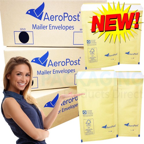 Gold padded bubble envelopes - gold,