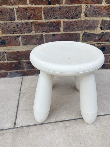 White plastic round stool - stool, 4