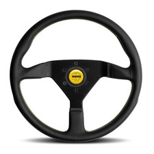 MOMO Montecarlo Yellow Black Leather Steering Wheel 350mm Diameter -Sale