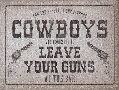 Cowboys leave your guns - cowboys, retro