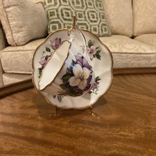 Salisbury Fine Bone China Pansy Teacup & Saucer Made in England