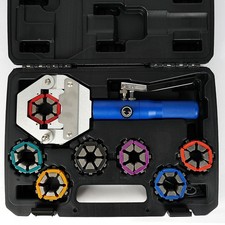 Hydraulic Hose Crimper A/C Car Hose Fittings Pipe Crimping Tool Kit 7 Dies
