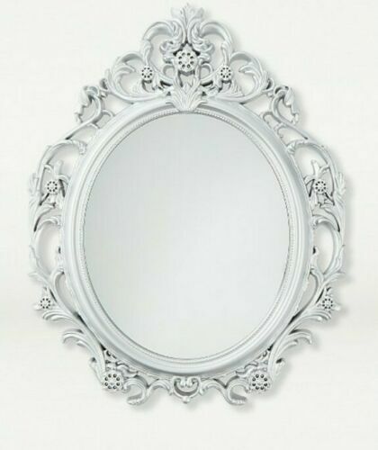 Silver ornate mirror - silver, shabby