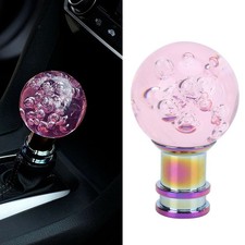 Hot Manual Shift Knob Gear Stick Shifter Pink Crystal Bubble & 3 Threaded°