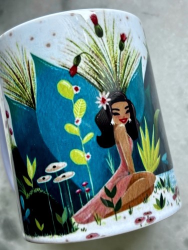 Tiki girl watercolour art - tiki,