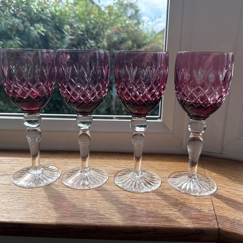 Vintage cranberry glass - cranberry, cut