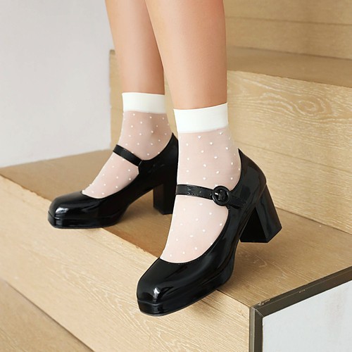 Square toe strap white drag - t-strap,