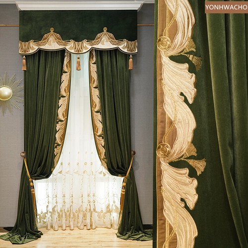 Luxury thick green embroidered - thick,