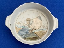 Highland Stoneware Chicken Dish - Hand Painted - Scotland