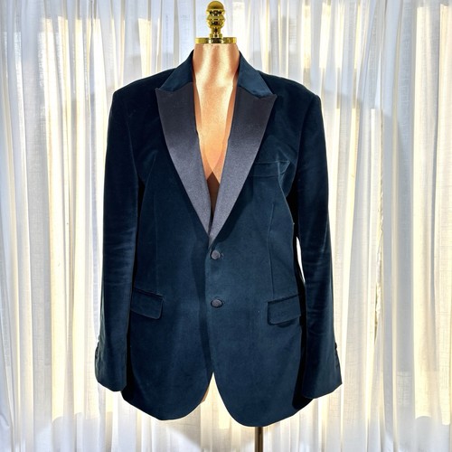 Men teal velvet tuxedo - velvet,