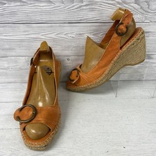 Chou Chou Orange Leather Wedge