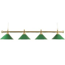 Canopy Lighting For Pool/ Snooker Table - Brass Bar With 4 Green Shades