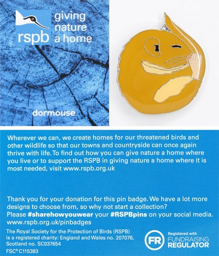 Rspb pin badge gnah - pin, dormouse