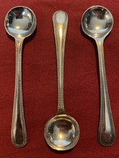 Trio Of Antique Victorian Nickel Silver Salt Spoons c.1890’s