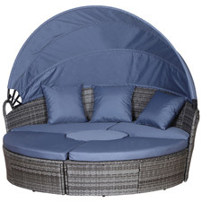 Sun Bed 6-Seater Grey PE