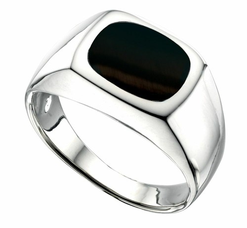 Sterling silver gents ring - silver,