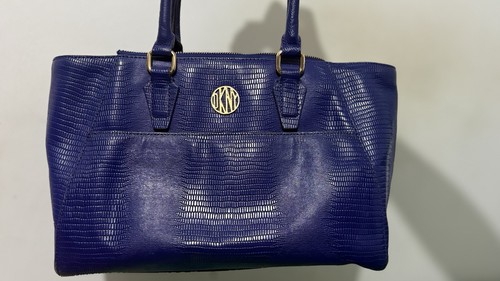 Dkny blue embossed faux - embossed,