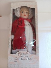 Leonardo Porcelain Doll "Bonnie" Christmas Doll In box LP4118. Appears unopened.